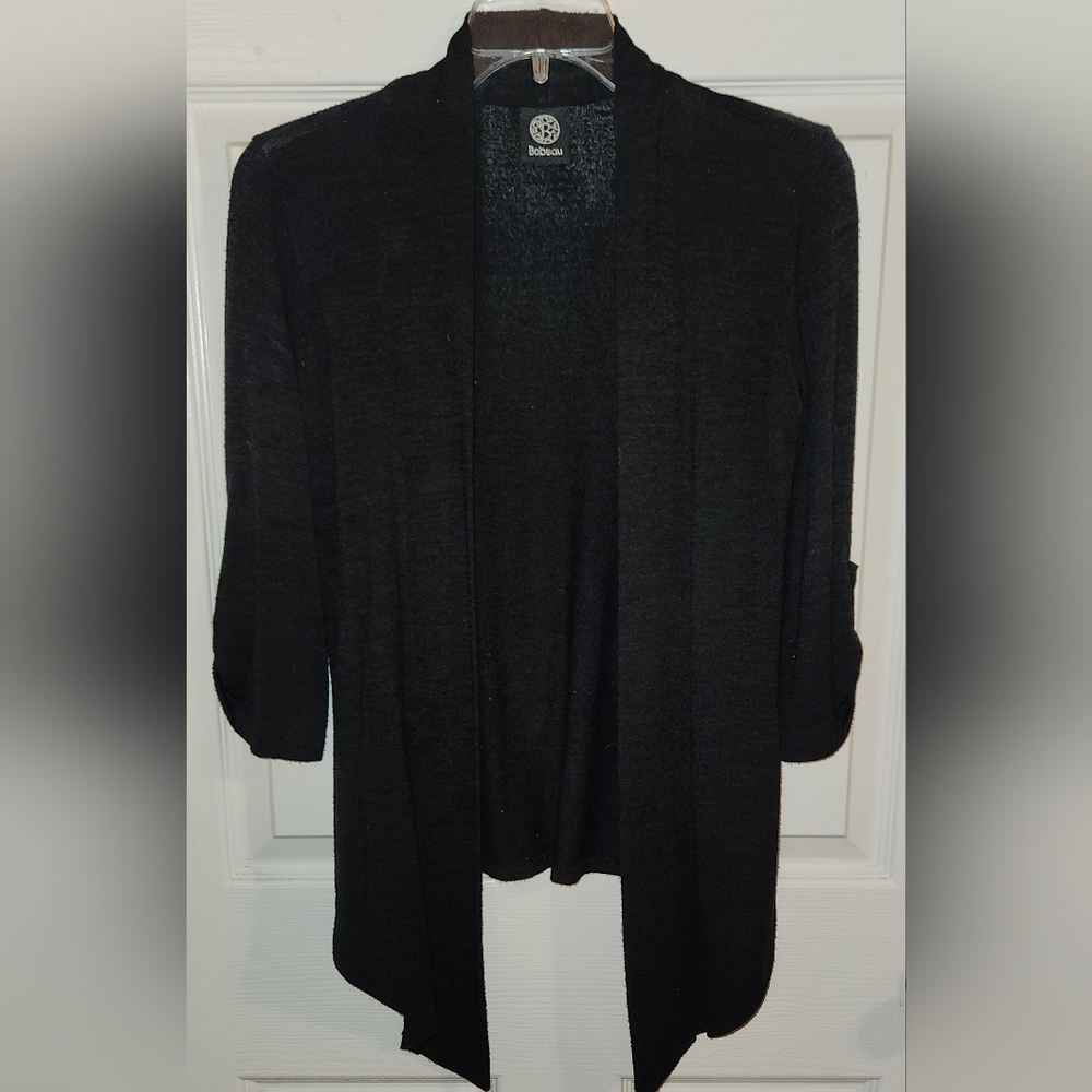 Bobeau 3/4 sleeve black cardigen